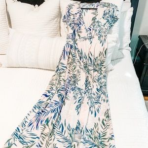 VICI (Olivaceous) Palm lead wrap maxi dress
